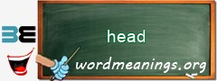 WordMeaning blackboard for head